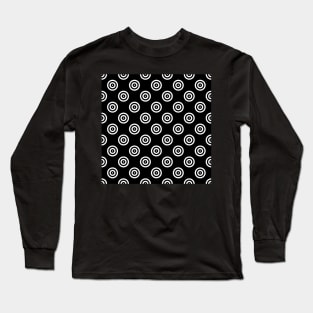 White Concentric Circles Long Sleeve T-Shirt